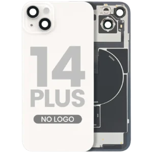 Back Glass w/ MagSafe Magnet & NFC & Flashlight Flex For iPhone 14 Plus (Aftermarket) (No Logo) (Starlight)