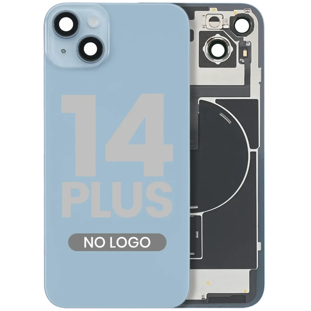 Back Glass w/ MagSafe Magnet & NFC & Flashlight Flex For iPhone 14 Plus (Aftermarket) (No Logo) (Blue)