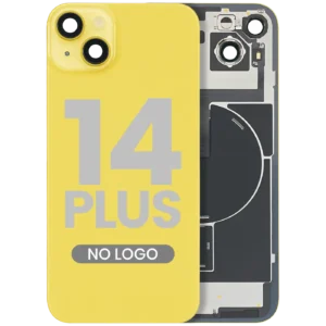 Back Glass w/ MagSafe Magnet & NFC & Flashlight Flex For iPhone 14 Plus (Aftermarket) (No Logo) (Yellow)