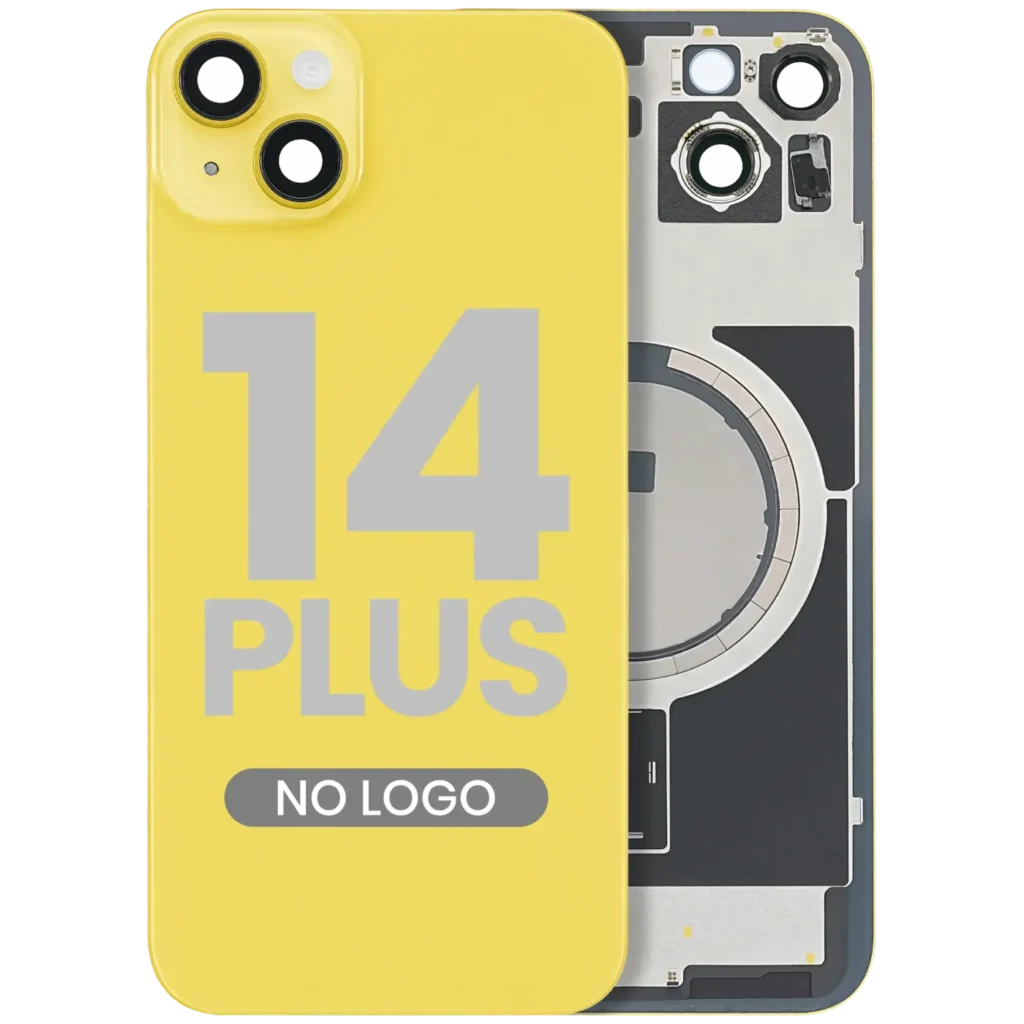 Back Glass w/ MagSafe Magnet For iPhone 14 Plus (Aftermarket) (Yellow) (No Logo)