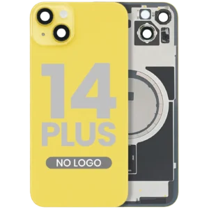 Back Glass w/ MagSafe Magnet For iPhone 14 Plus (Aftermarket) (Yellow) (No Logo)