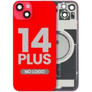 Back Glass w/ MagSafe Magnet For iPhone 14 Plus (Aftermarket) (Red) (No Logo)