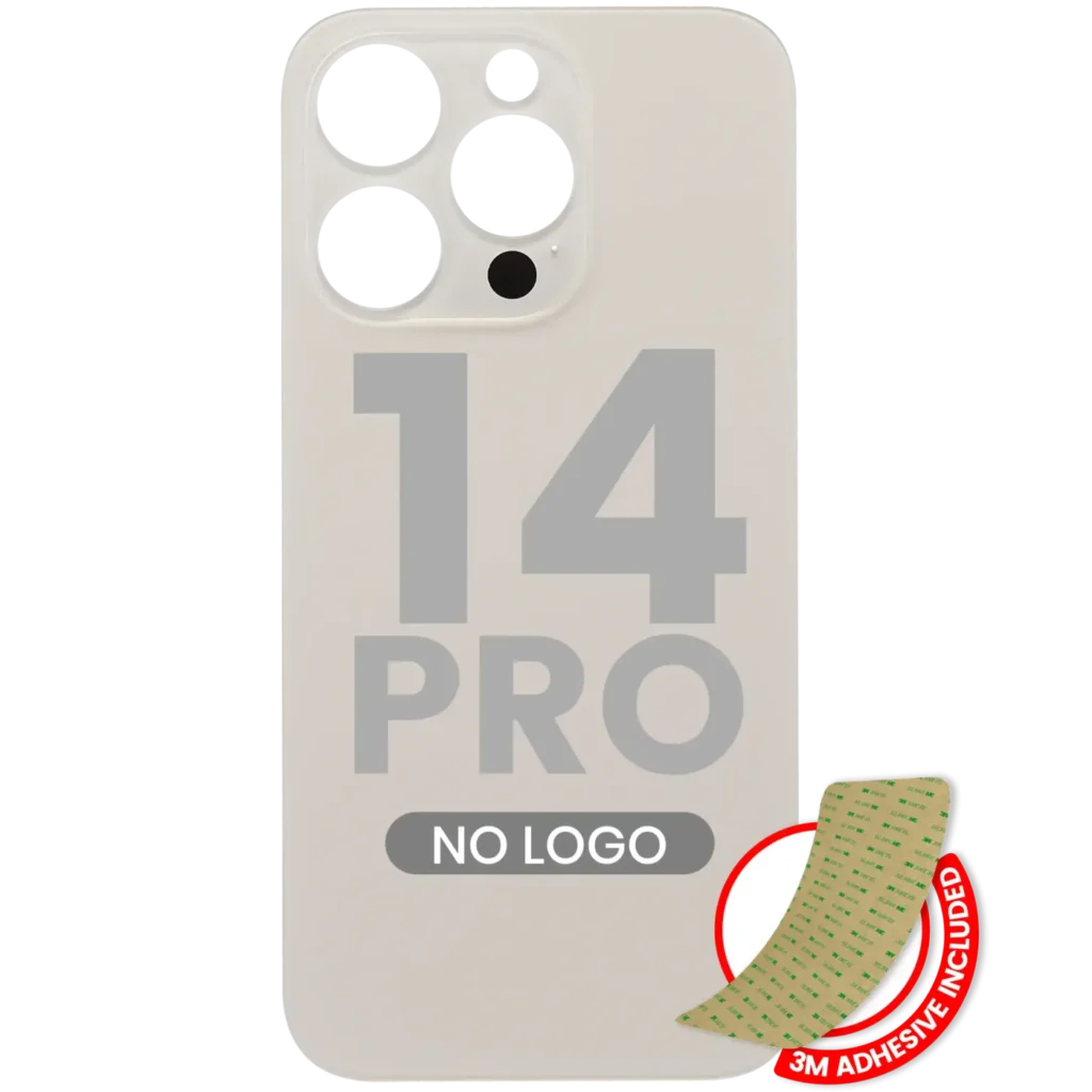 Back Glass With 3M Adhesive For iPhone 14 Pro (No Logo / Large Camera Hole) (Gold)