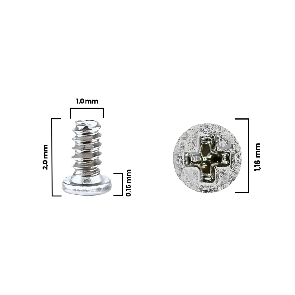 Screw For iPhone 12 mini (M1.0×1.16L×2.0D×0.15T) (Service Pack) (30 Pack)