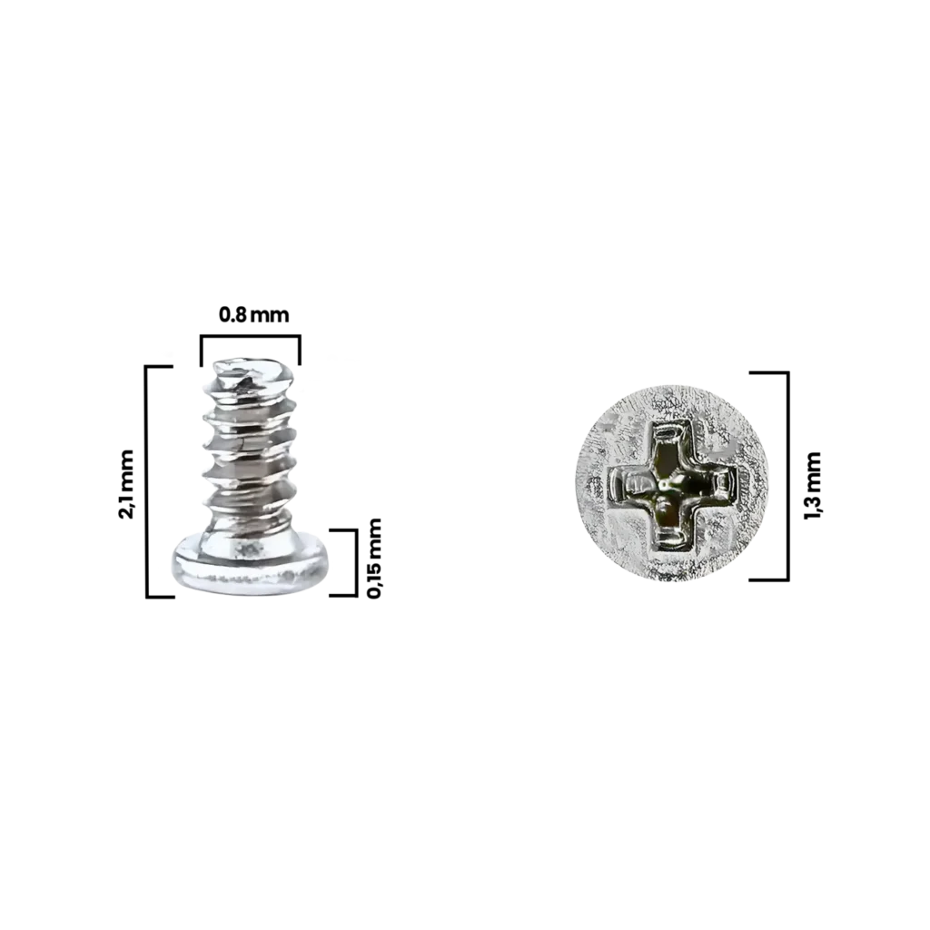 Screw For iPhone 12 Pro / 12 Pro Max (M0.8×1.30×2.1D×0.15T) (Service Pack) (30 Pack)