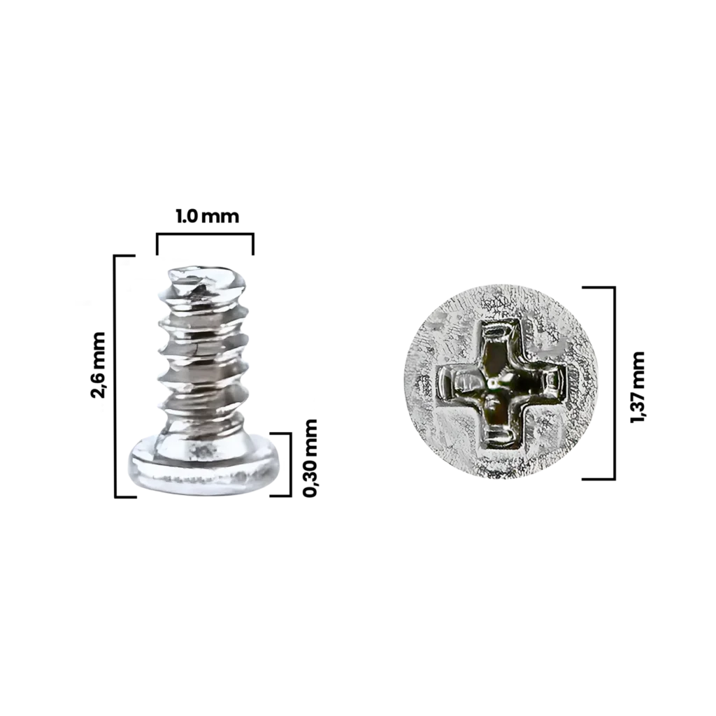 Screw For iPhone 12 Pro Max (M1.0×1.37×2.6D×0.30T) (Service Pack) (30 Pack)
