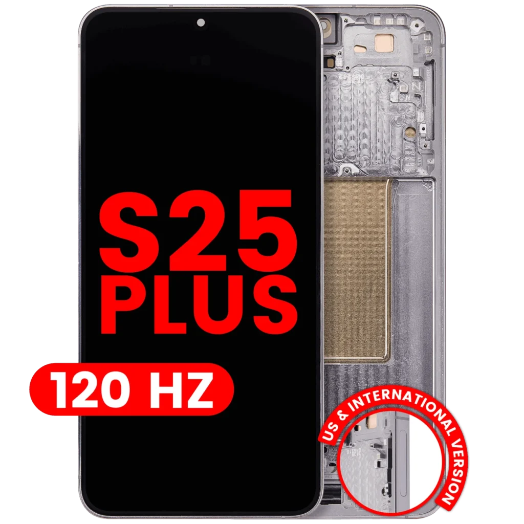 OLED Assembly With Frame For Samsung Galaxy S25 Plus 5G (US & International Version) (Aftermarket Plus) (120Hz) (Silver Shadow)