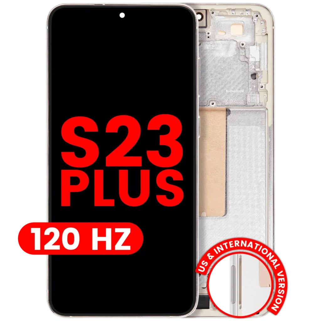 OLED Assembly With Frame For Samsung Galaxy S23 Plus (US & International) (Aftermarket Plus) (120Hz) (Cream)