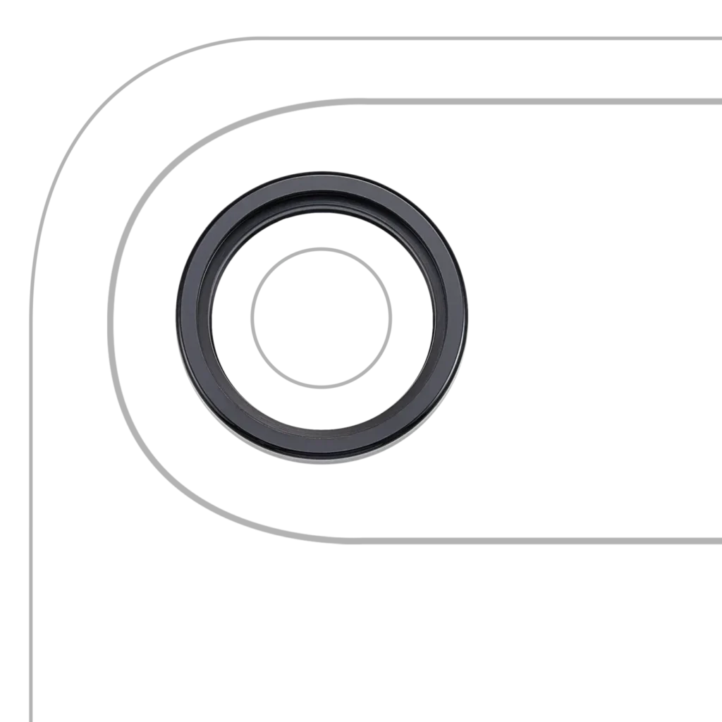 Back Camera Lens With Bracket & Bezel For iPhone Air (3 Piece Set) (Premium) (Space Black)