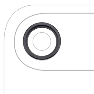 Back Camera Lens With Bracket & Bezel For iPhone Air (3 Piece Set) (Premium) (Space Black)