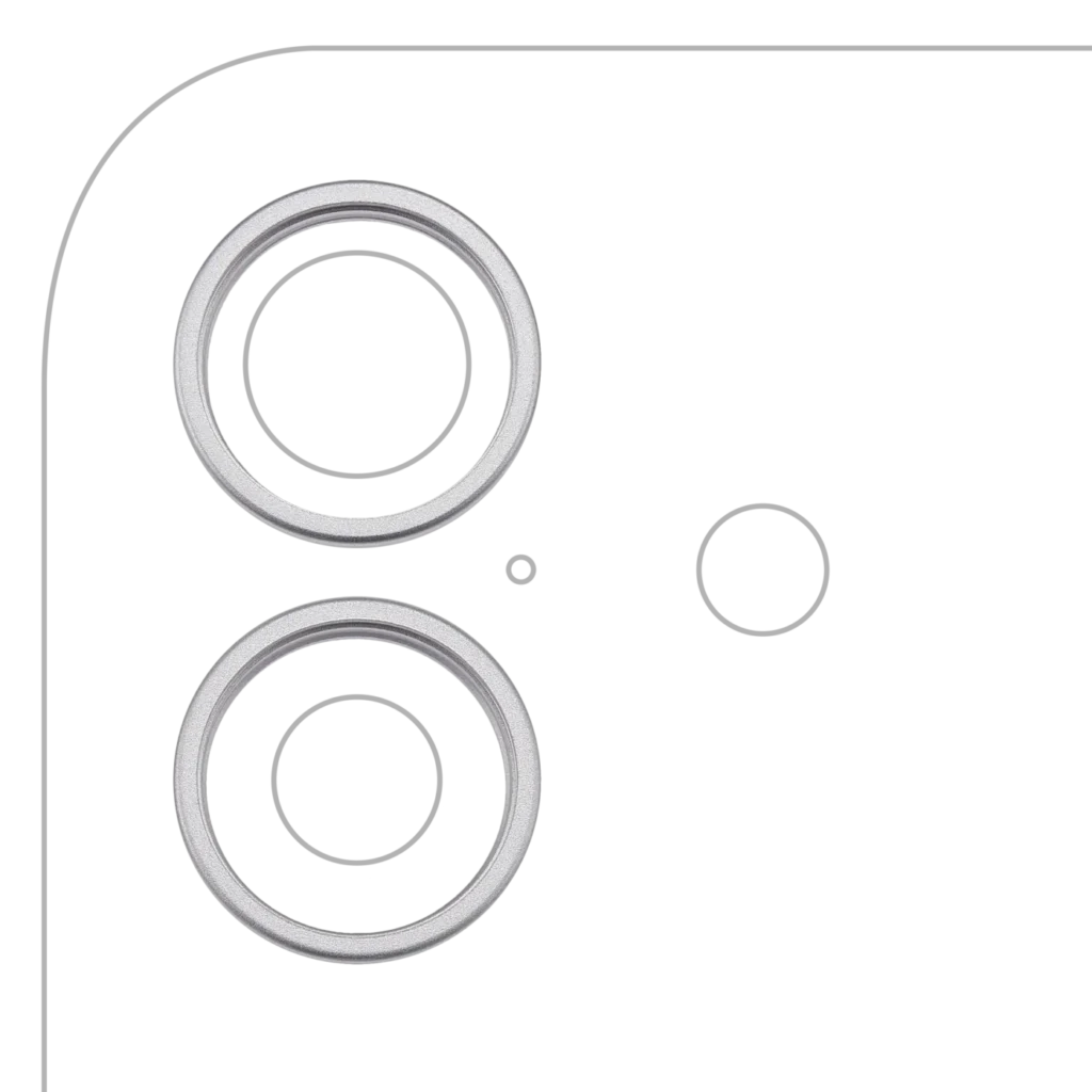 Back Camera Bezel Ring Only For iPhone 17 (White) (2 Piece Set)