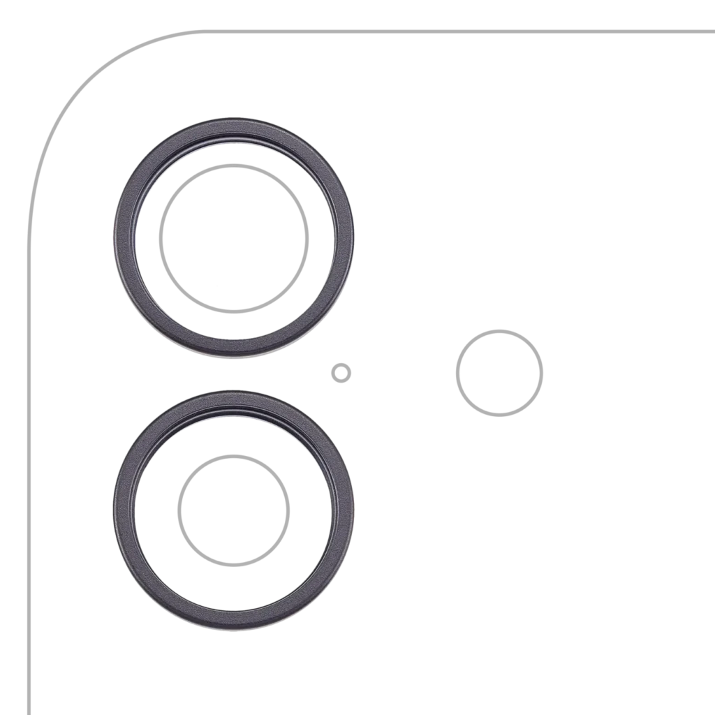 Back Camera Bezel Ring Only For iPhone 17 (Black) (2 Piece Set)