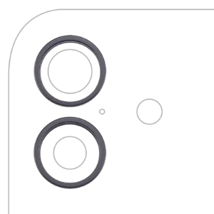Back Camera Bezel Ring Only For iPhone 17 (Black) (2 Piece Set)