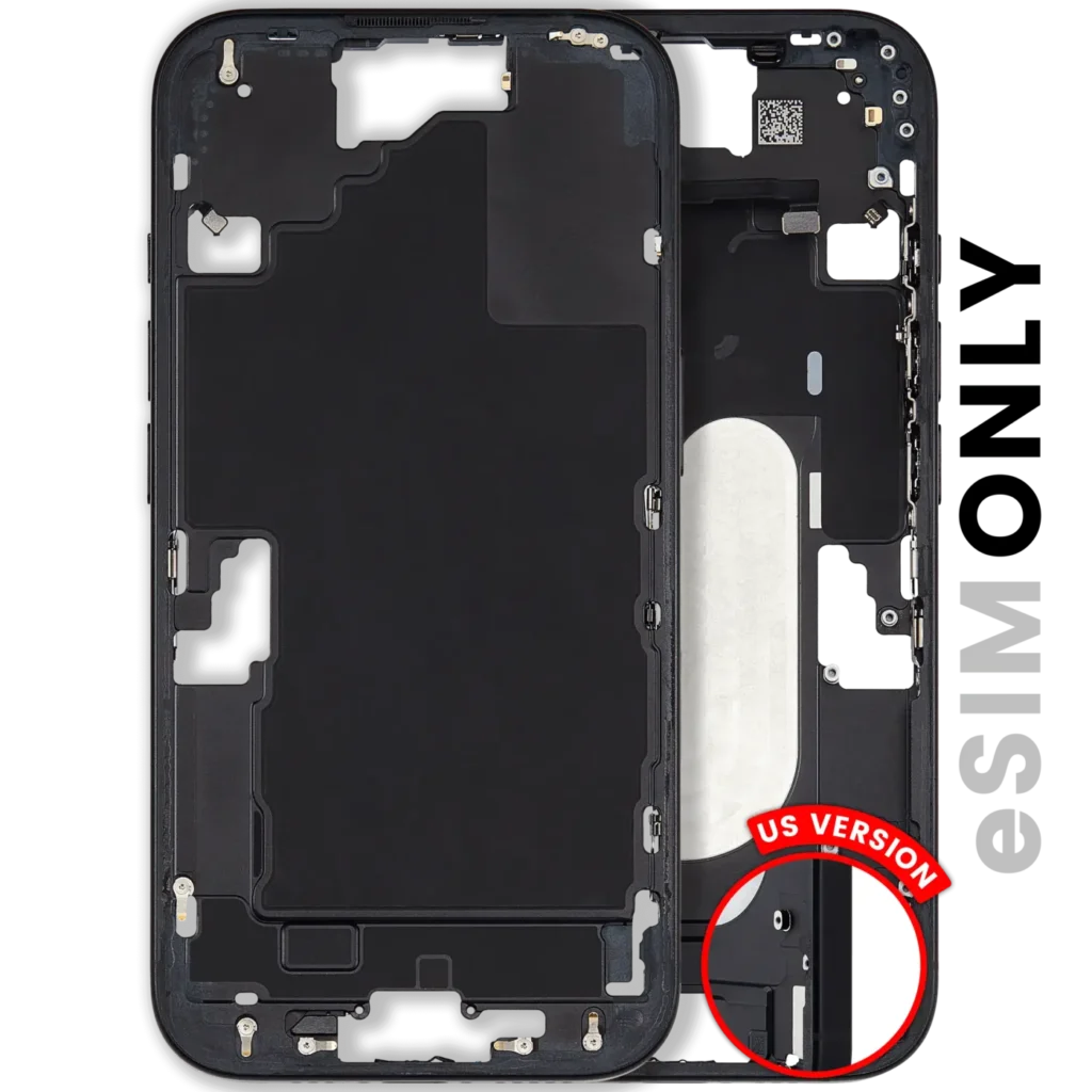 Mid-Frame Housing W/ Small Parts For iPhone 16 (US Version) (Used OEM Pull: Grade C) (Black)