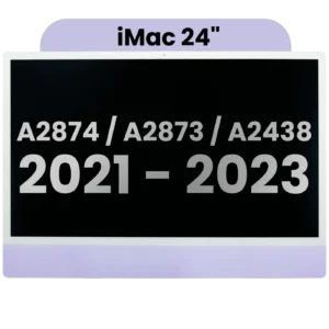 Complete LCD Display Assembly For iMac 24" A2874 / A2873 (2023) / A2438 / A2439 (2021) (LG204A-215 LM235UH1 SDD1) (Used OEM Pull: Grade A) （Small Camera hole）(Purple)
