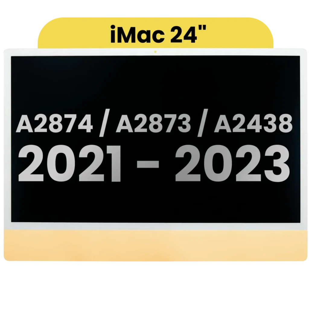 Complete LCD Display Assembly For iMac 24" A2874 / A2873 (2023) / A2438 / A2439 (2021) (LG204A-215 LM235UH1 SDD1) (Used OEM Pull: Grade A)（Small Camera hole）(Yellow)
