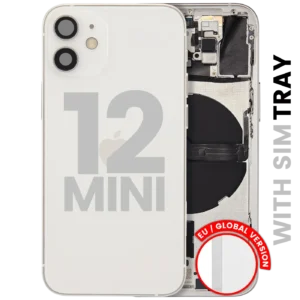 Back Housing W/ Small Parts For iPhone 12 Mini (EU / Global Version) (Used OEM Pull: Grade A) (White)