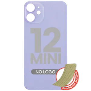 Back Glass With 3M Adhesive For iPhone 12 Mini (No Logo / Large Camera Hole) (Purple)