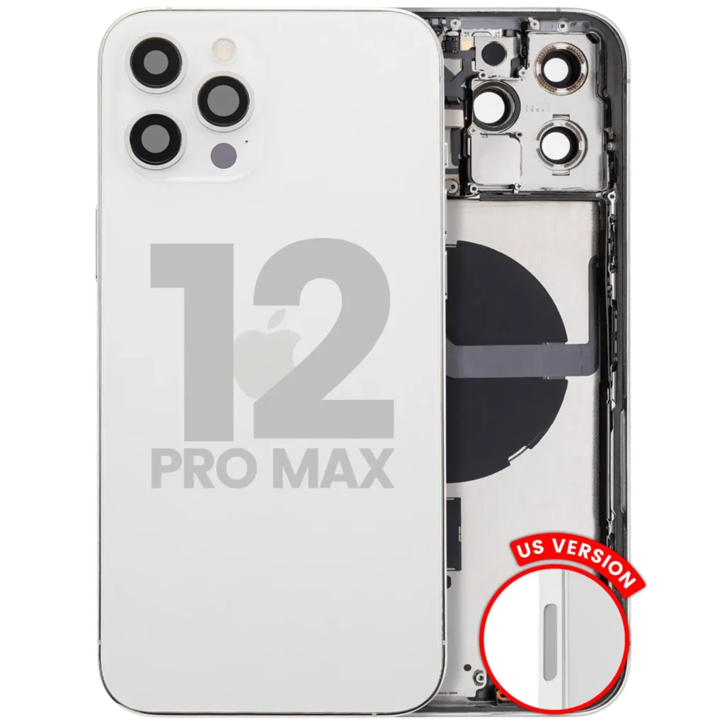Back Housing W/ Small Parts For iPhone 12 Pro Max (US Version) (Used OEM Pull: Grade A) (Silver)