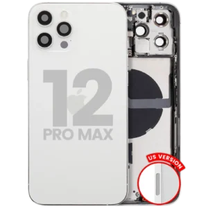 Back Housing W/ Small Parts For iPhone 12 Pro Max (US Version) (Used OEM Pull: Grade A) (Silver)