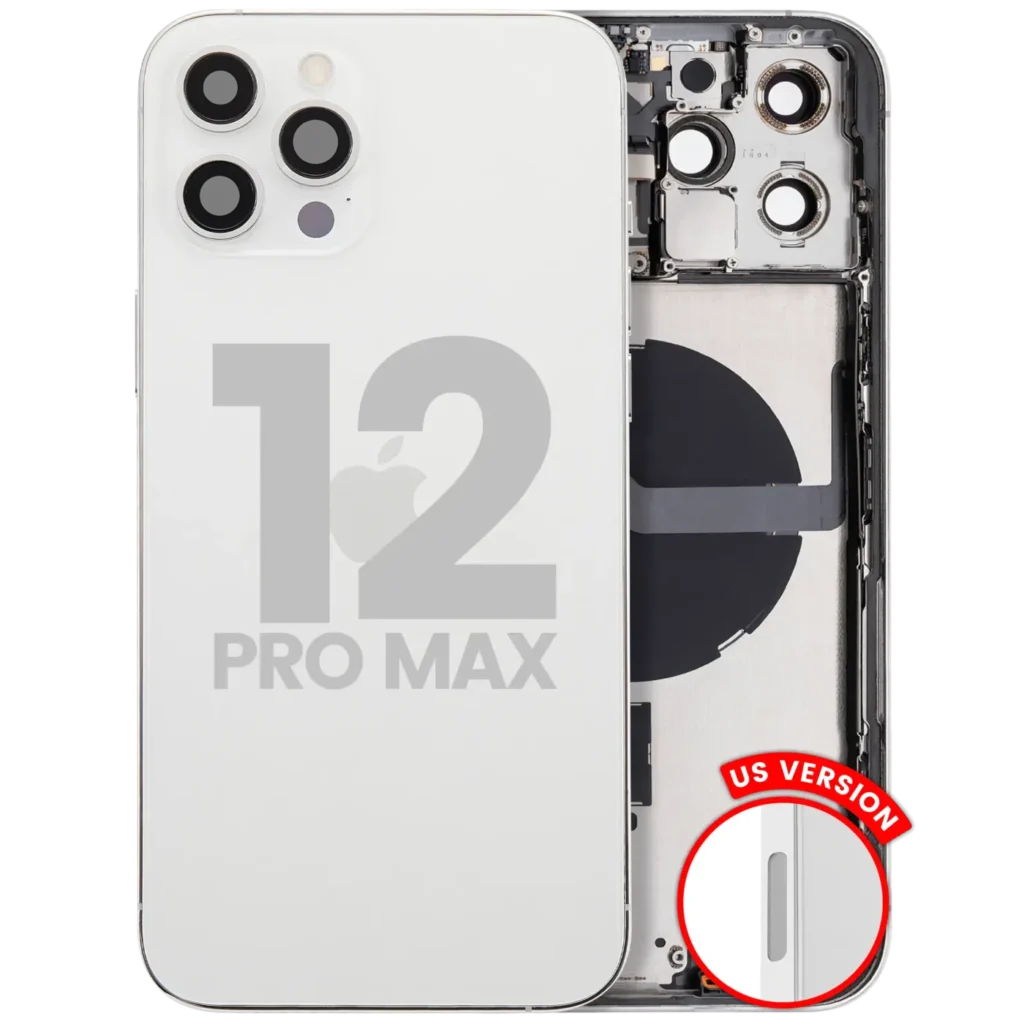 Back Housing W/ Small Parts For iPhone 12 Pro Max (US Version) (Used OEM Pull: Grade B) (Silver)