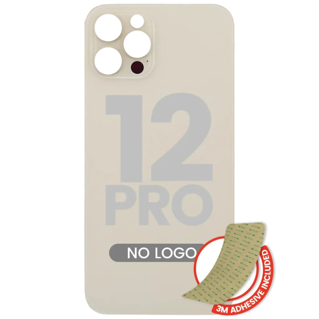 Back Glass With 3M Adhesive For iPhone 12 Pro (No Logo / Large Camera Hole) (Gold)