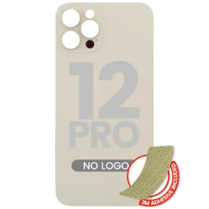 Back Glass With 3M Adhesive For iPhone 12 Pro (No Logo / Large Camera Hole) (Gold)