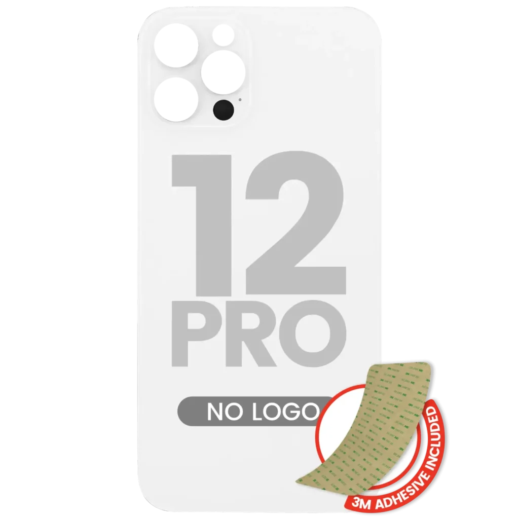Back Glass With 3M Adhesive For iPhone 12 Pro (No Logo / Large Camera Hole) (Silver)