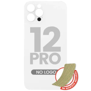Back Glass With 3M Adhesive For iPhone 12 Pro (No Logo / Large Camera Hole) (Silver)