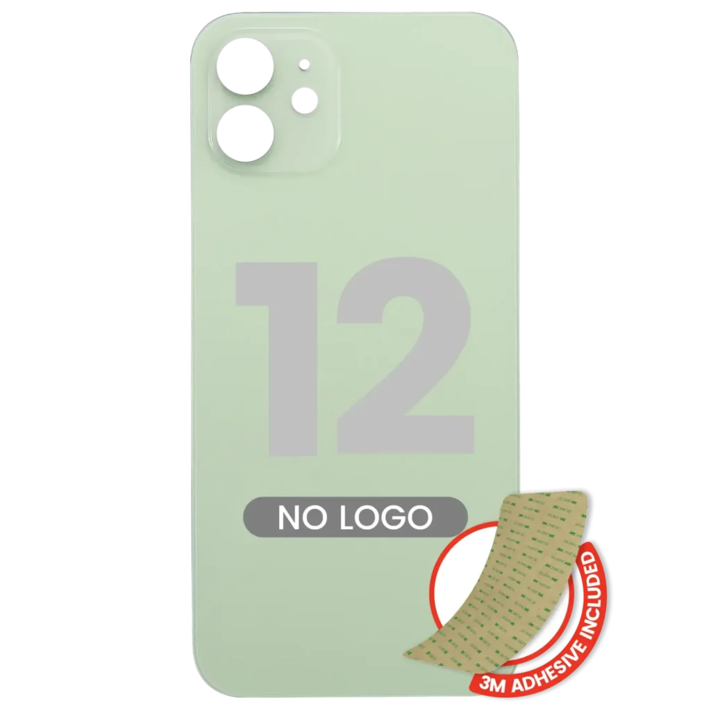 Back Glass With 3M Adhesive For iPhone 12 (No Logo / Large Camera Hole) (Green)