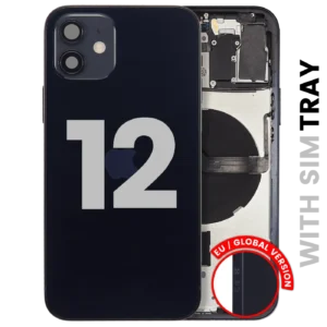 Back Housing W/ Small Parts For iPhone 12 (EU / Global Version) (Used OEM Pull: Grade A) (Black)