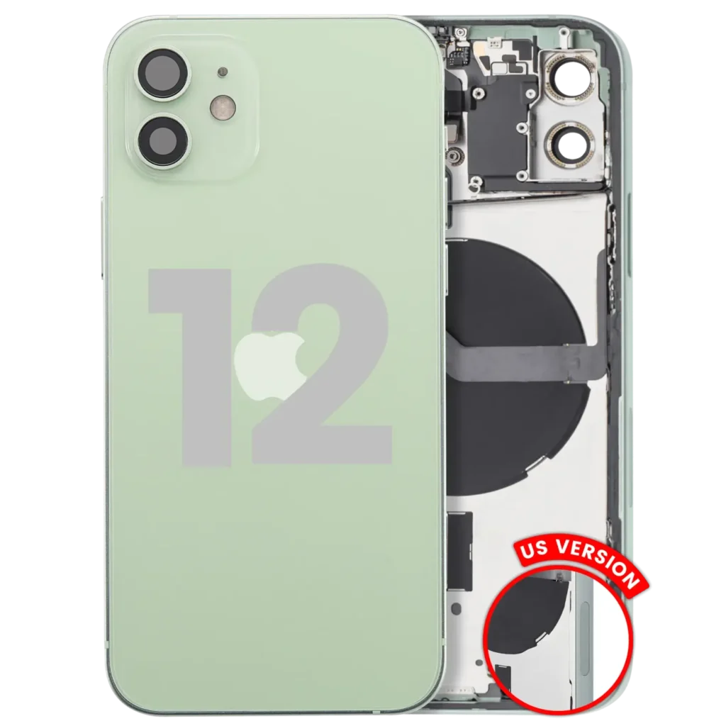 Back Housing W/ Small Parts For iPhone 12 (US Version) (Used OEM Pull: Grade C) (Green)