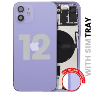 Back Housing W/ Small Parts For iPhone 12 (EU / Global Version) (Used OEM Pull: Grade C) (Purple)