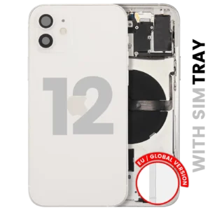 Back Housing W/ Small Parts For iPhone 12 (EU / Global Version) (Used OEM Pull: Grade C) (White)