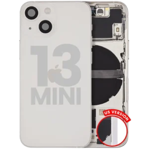 Back Housing W/ Small Parts For iPhone 13 Mini (US Version) (Used OEM Pull: Grade B) (Starlight)