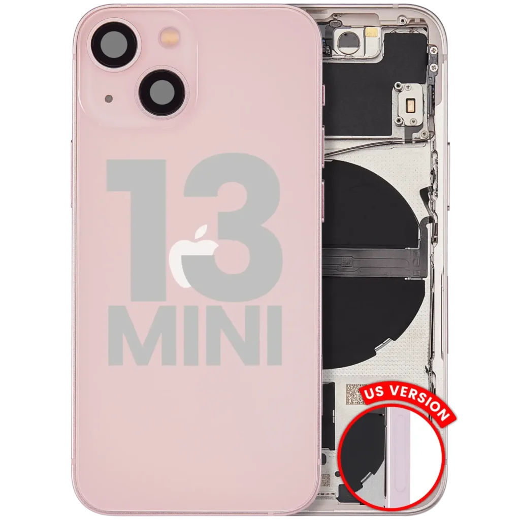 Back Housing W/ Small Parts For iPhone 13 Mini (US Version) (Used OEM Pull: Grade C) (Pink)