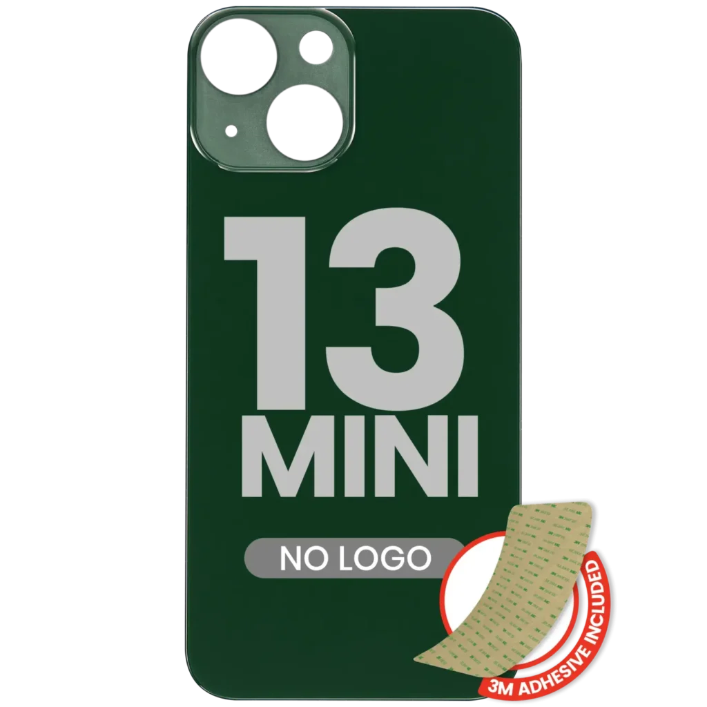 Back Glass With 3M Adhesive For iPhone 13 Mini (No Logo / Large Camera Hole) (Green)