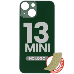 Back Glass With 3M Adhesive For iPhone 13 Mini (No Logo / Large Camera Hole) (Green)