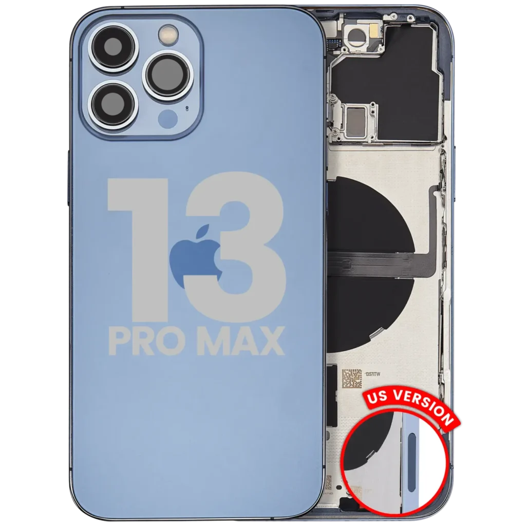 Back Housing W/ Small Parts For iPhone 13 Pro Max (US Version) (Used OEM Pull: Grade A) (Sierra Blue)