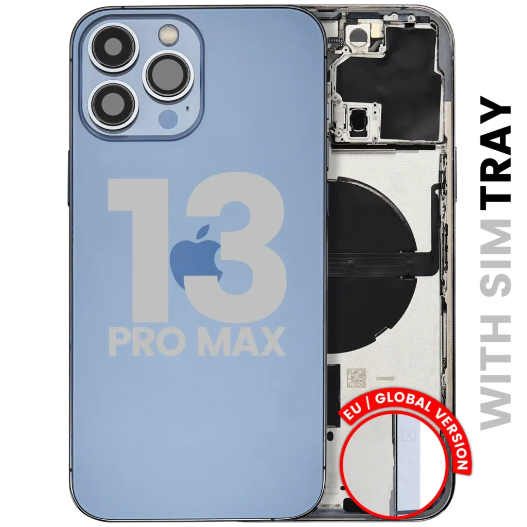 Back Housing W/ Small Parts For iPhone 13 Pro Max (EU / Global Version) (Used OEM Pull: Grade C) (Sierra Blue)