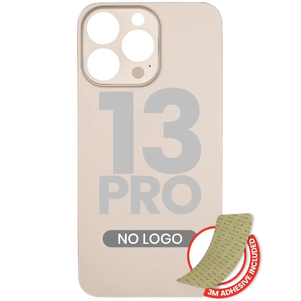 Back Glass With 3M Adhesive For iPhone 13 Pro (No Logo / Large Camera Hole) (Gold)