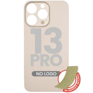 Back Glass With 3M Adhesive For iPhone 13 Pro (No Logo / Large Camera Hole) (Gold)