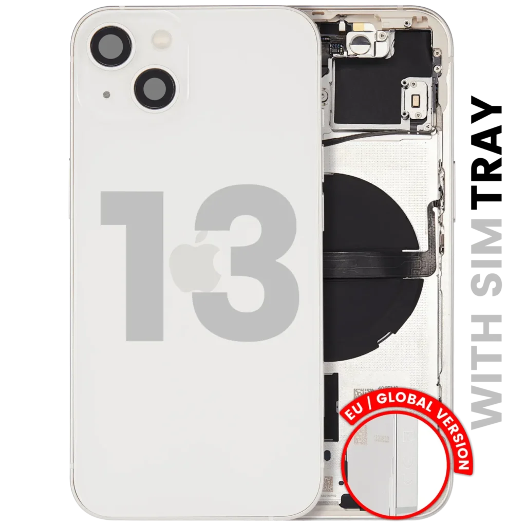 Back Housing W/ Small Parts For iPhone 13 (EU / Global Version) (Used OEM Pull: Grade C) (Starlight)