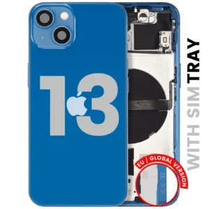 Back Housing W/ Small Parts For iPhone 13 (EU / Global Version) (Used OEM Pull: Grade C) (Blue)