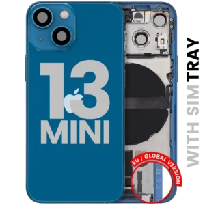 Back Housing W/ Charging Port Flex & Small Parts For iPhone 13 Mini (EU / Global Version) (Used OEM Pull: Grade C) (Blue)