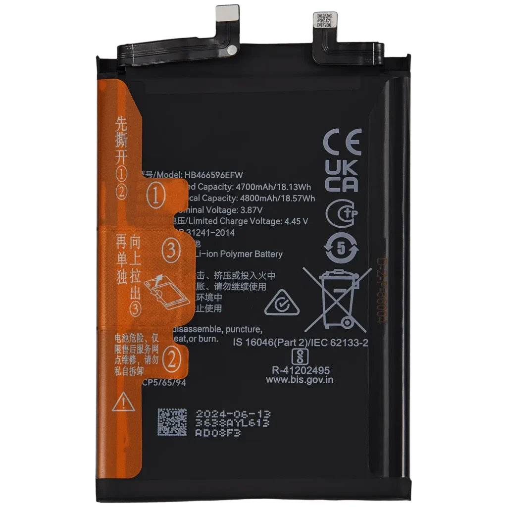 Replacement Battery For Honor X9 5G / X9 / X40 GT / X30 / Magic4 Lite (HB466596EFW)