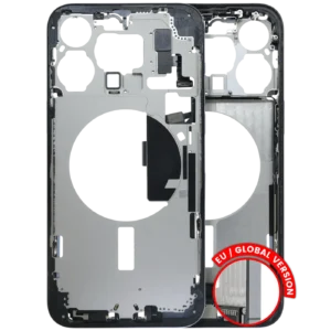Mid-Frame Housing W/ Charging Port Flex & Small Parts For iPhone 15 Pro Max (EU / Global Version) (Used OEM Pull: Grade A) (Blue Titanium)