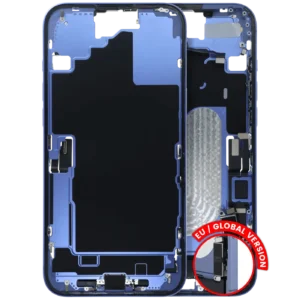 Mid-Frame Housing W/ Charging Port Flex & Small Parts For iPhone 16 Plus (EU / Global Version) (Used OEM Pull: Grade B) (Ultramarine)
