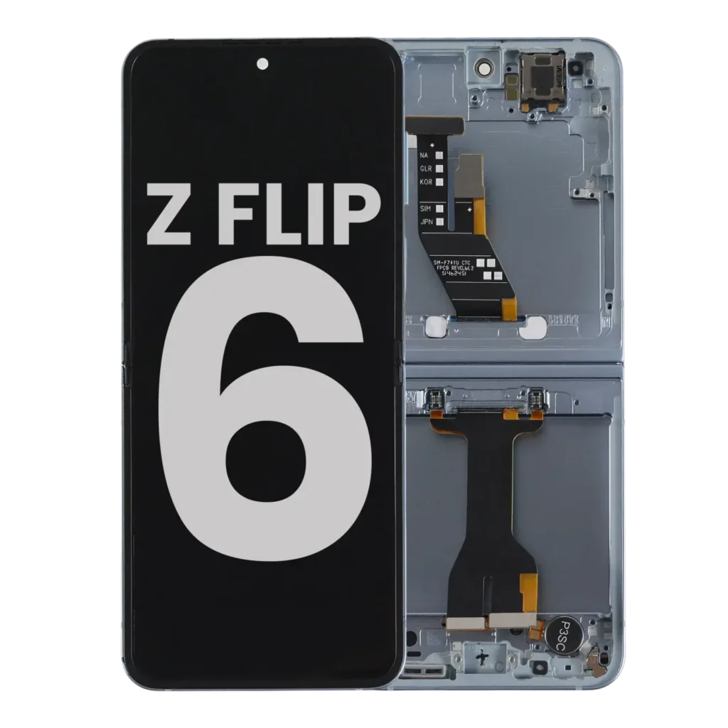 Inner OLED Assembly With Frame For Samsung Galaxy Z Flip 6 5G (US & International) (Used OEM Pull : Grade B/C) (Blue)