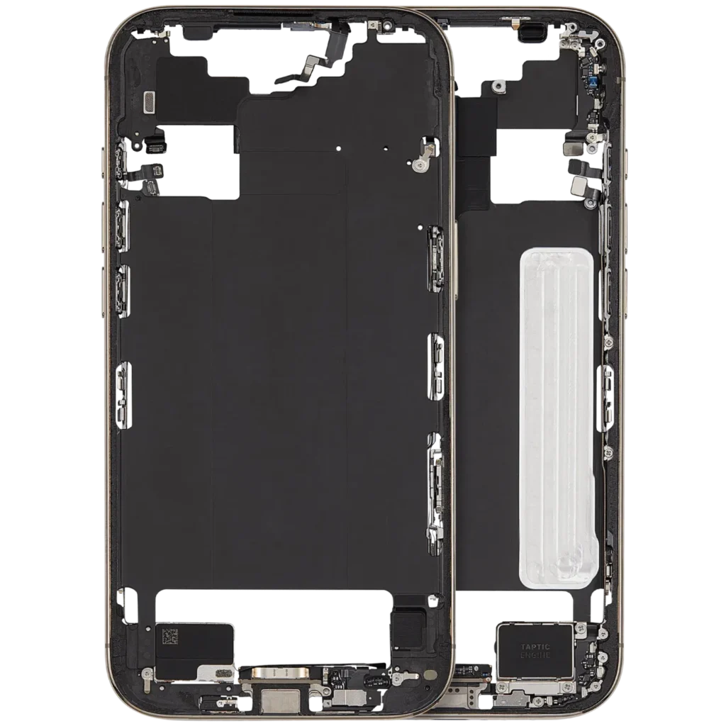 Mid-Frame Housing W/ Charging Port Flex & Small Parts For iPhone Air (US / EU Version) (Used OEM Pull: Grade A) (Light Gold)